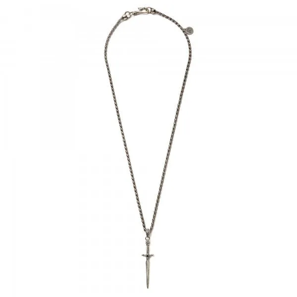 John Varvatos Silver Dagger Necklace