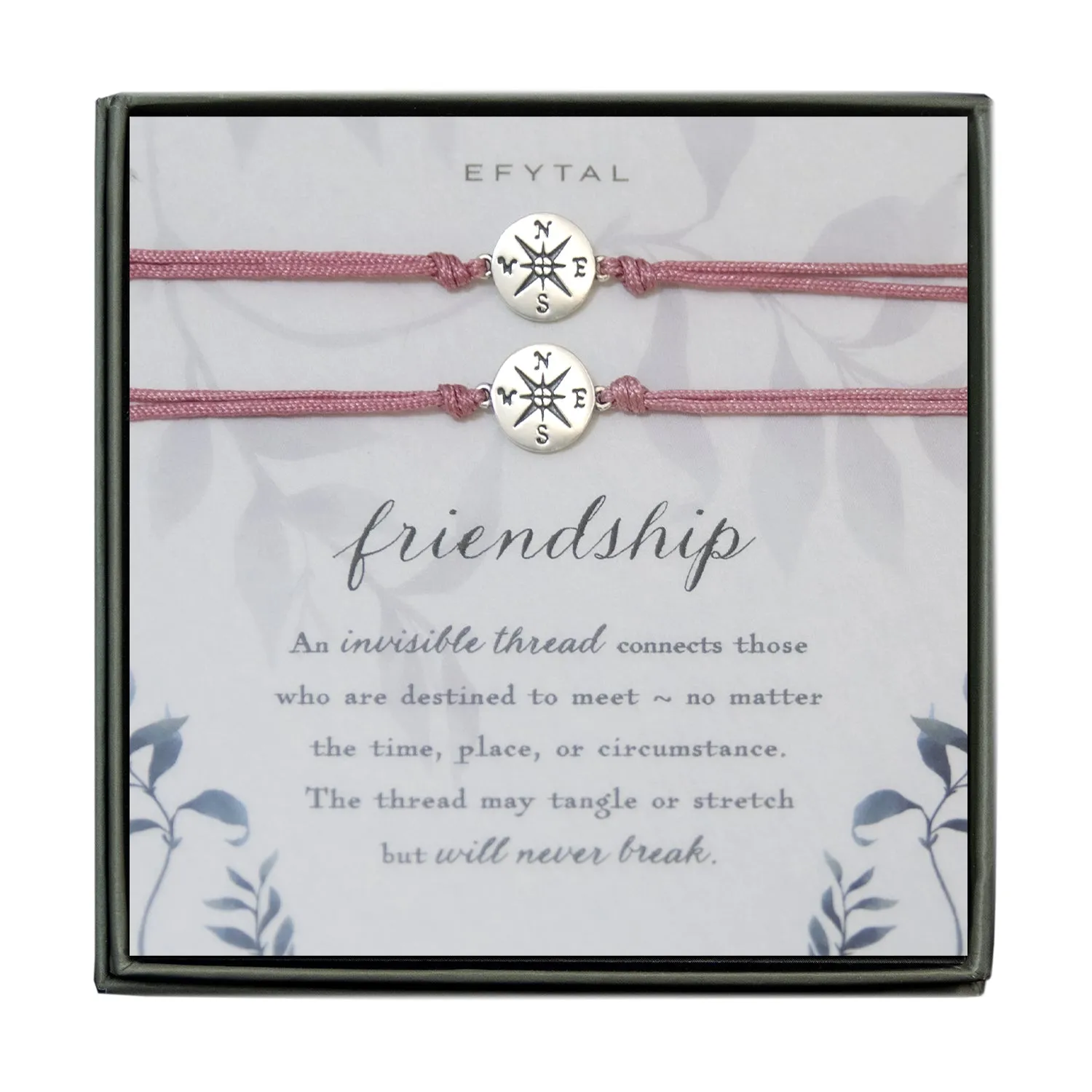 journey compass cord bracelet set • friendship, invisible thread