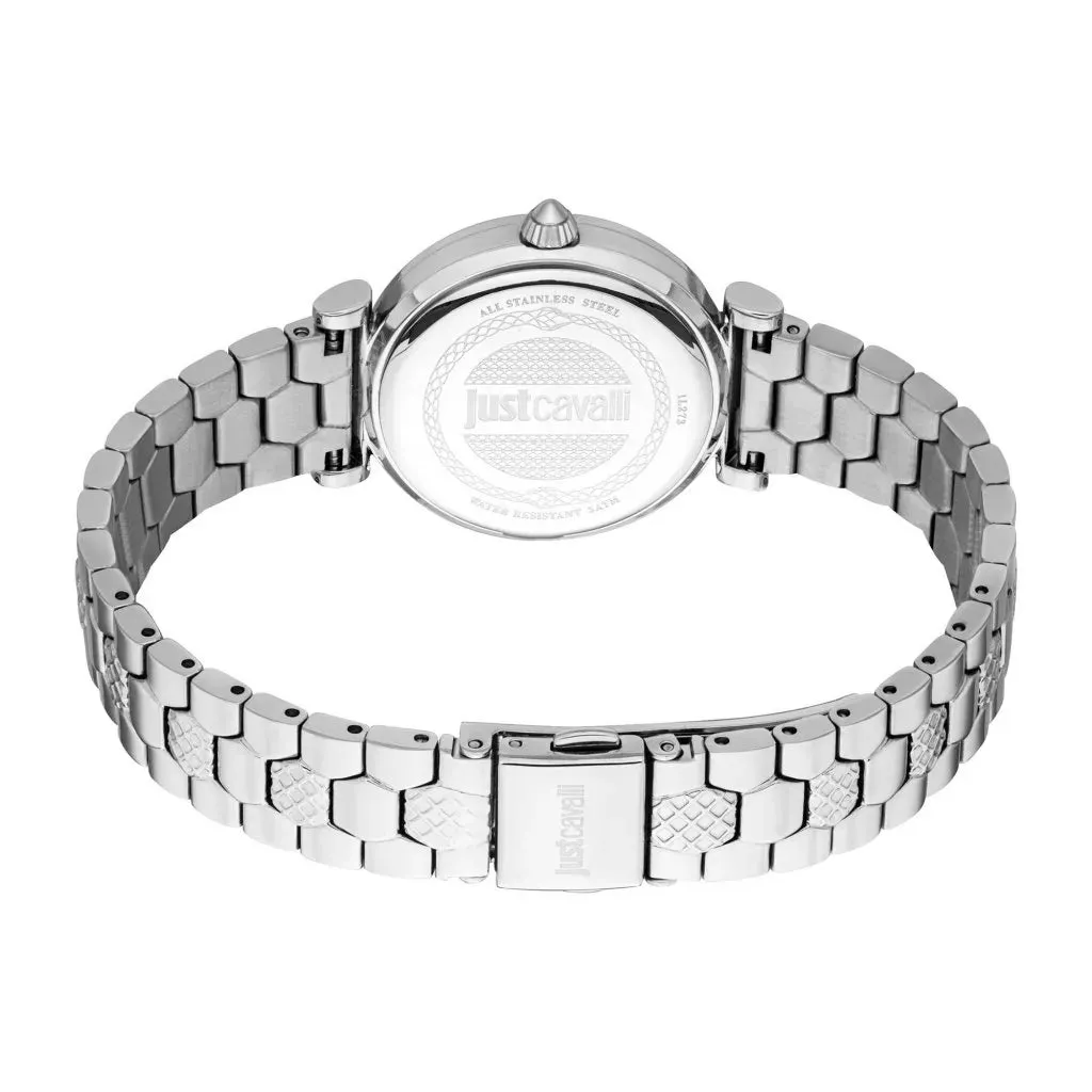 Just Cavalli Varenna Ladies Dark Blue Dial Stainless Steel Watch