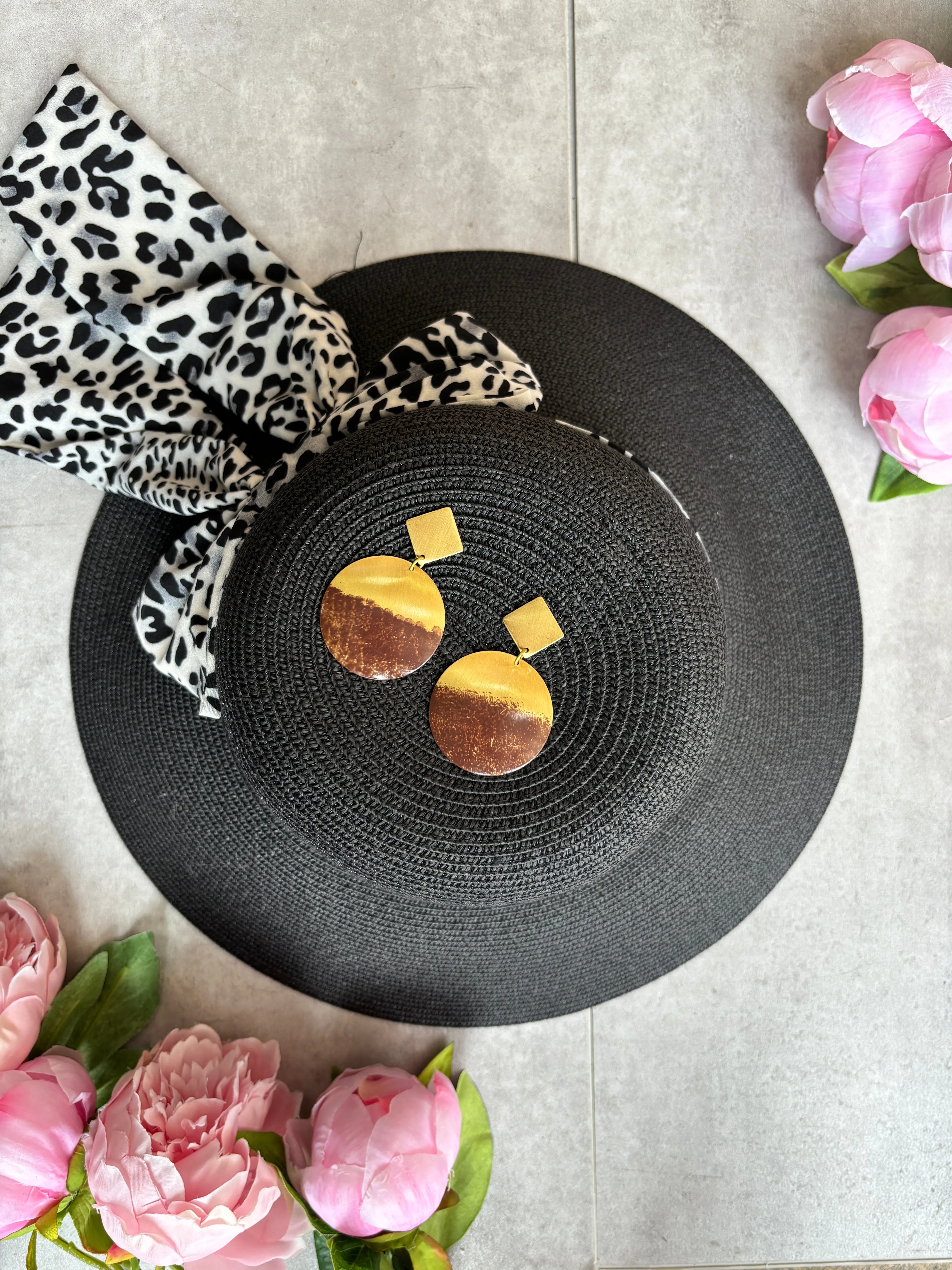Kasia Earrings in Mocha and Gold