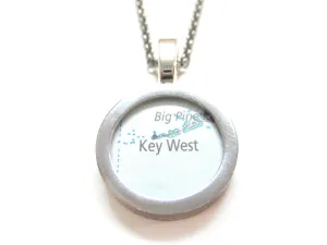 Key West Florida Map Pendant Necklace