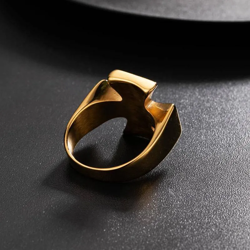 Knights Templar Ring - Stainless Steel Polished Signet [Silver, Black, Gold]