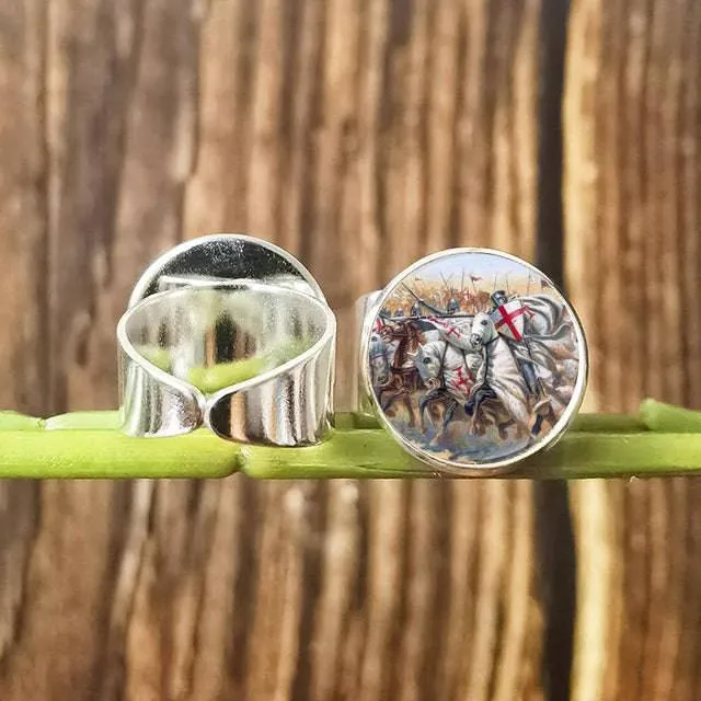 Knights Templar Ring - Vintage with Red Cross Crusader (Multiple variants)