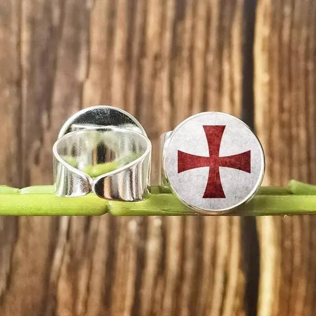 Knights Templar Ring - Vintage with Red Cross Crusader (Multiple variants)