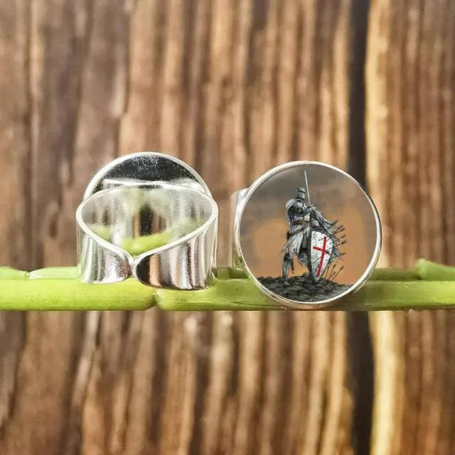 Knights Templar Ring - Vintage with Red Cross Crusader (Multiple variants)