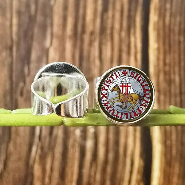 Knights Templar Ring - Vintage with Red Cross Crusader (Multiple variants)