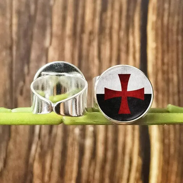 Knights Templar Ring - Vintage with Red Cross Crusader (Multiple variants)
