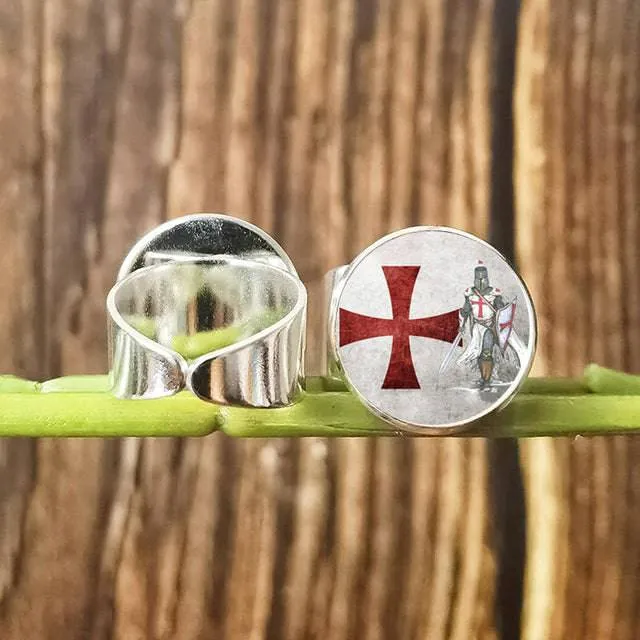 Knights Templar Ring - Vintage with Red Cross Crusader (Multiple variants)
