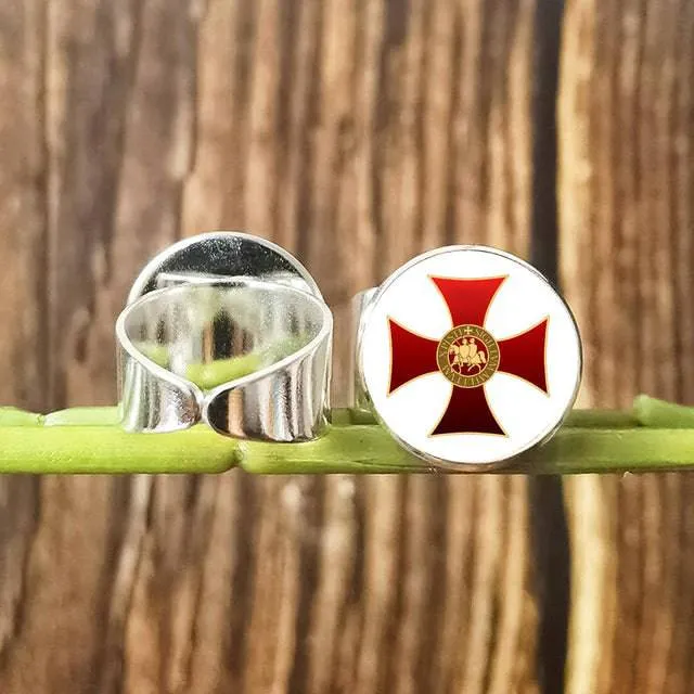 Knights Templar Ring - Vintage with Red Cross Crusader (Multiple variants)