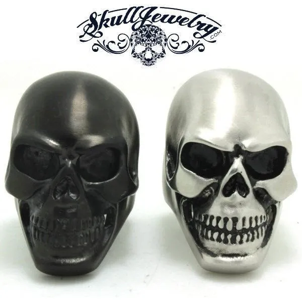 Knuckle Duster - Big And Heavy Skull Ring - Gloss Stainless Steel, Matte Black or Gold-Tone