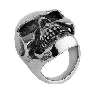 Knuckle Duster - Big And Heavy Skull Ring - Gloss Stainless Steel, Matte Black or Gold-Tone
