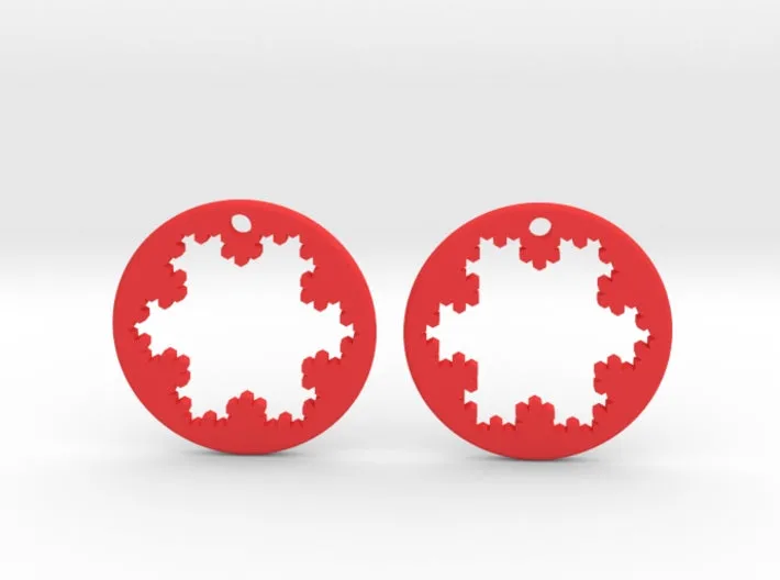 Koch Snowflake Earrings (Nylon)