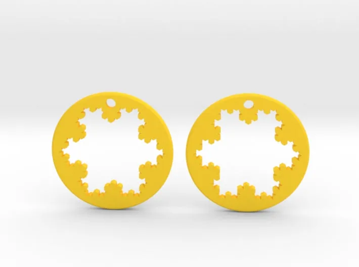 Koch Snowflake Earrings (Nylon)