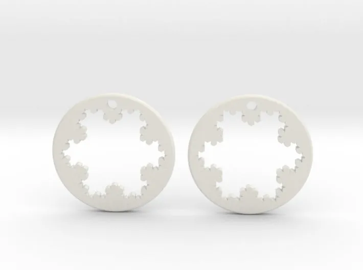 Koch Snowflake Earrings (Nylon)