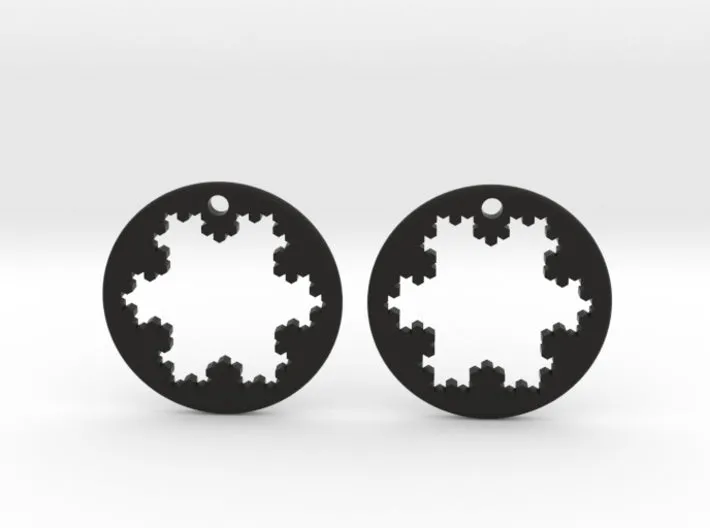 Koch Snowflake Earrings (Nylon)