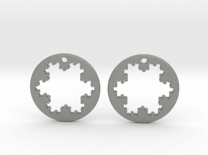 Koch Snowflake Earrings (Nylon)