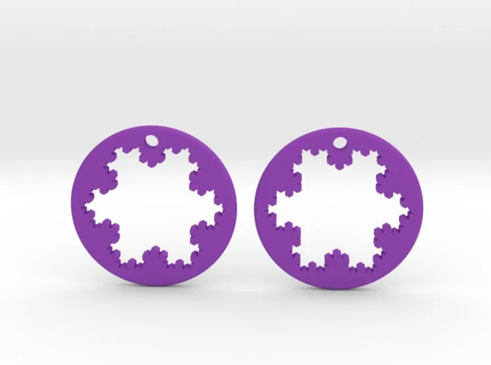 Koch Snowflake Earrings (Nylon)