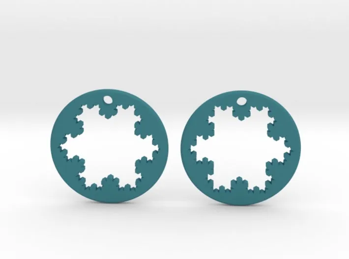 Koch Snowflake Earrings (Nylon)