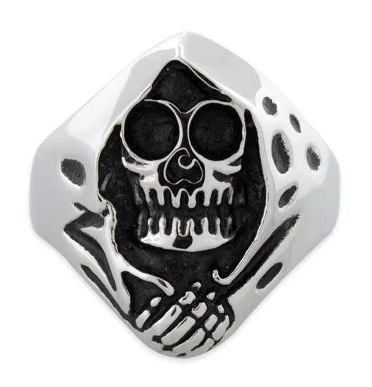 Ladies' Stainless Steel Death Skull Ring