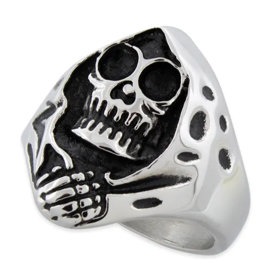 Ladies' Stainless Steel Death Skull Ring