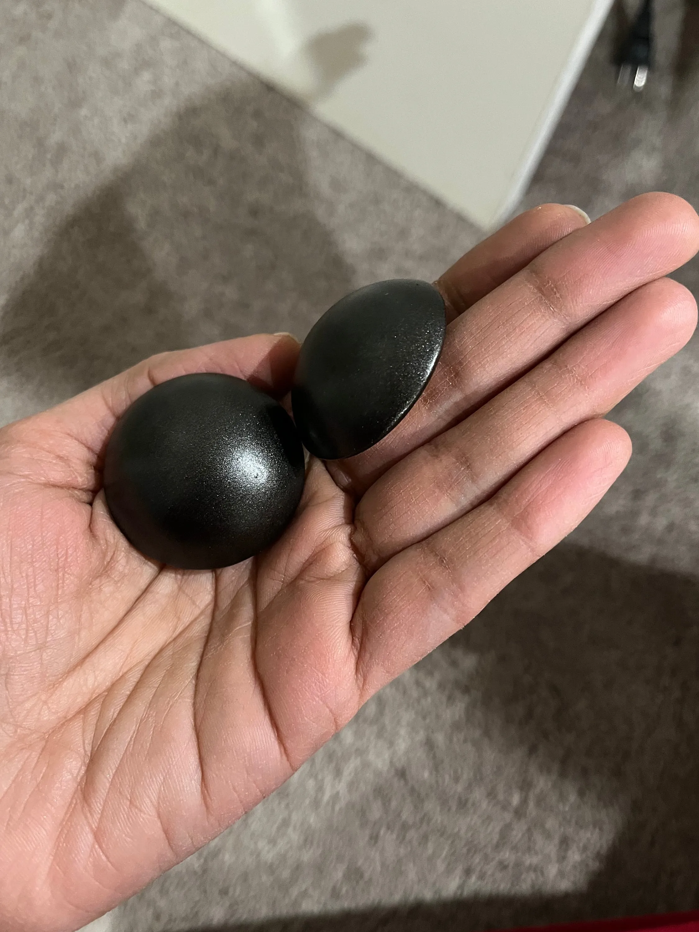 Large Big Black Earring round studs done retro statement huge bold chunky black studs Pierced Pageant Earrings