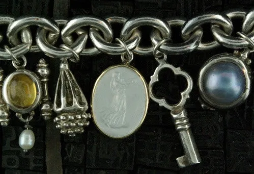 Lazaro Sterling Silver Multi Charm Bracelet