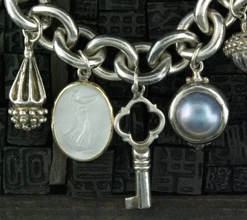 Lazaro Sterling Silver Multi Charm Bracelet