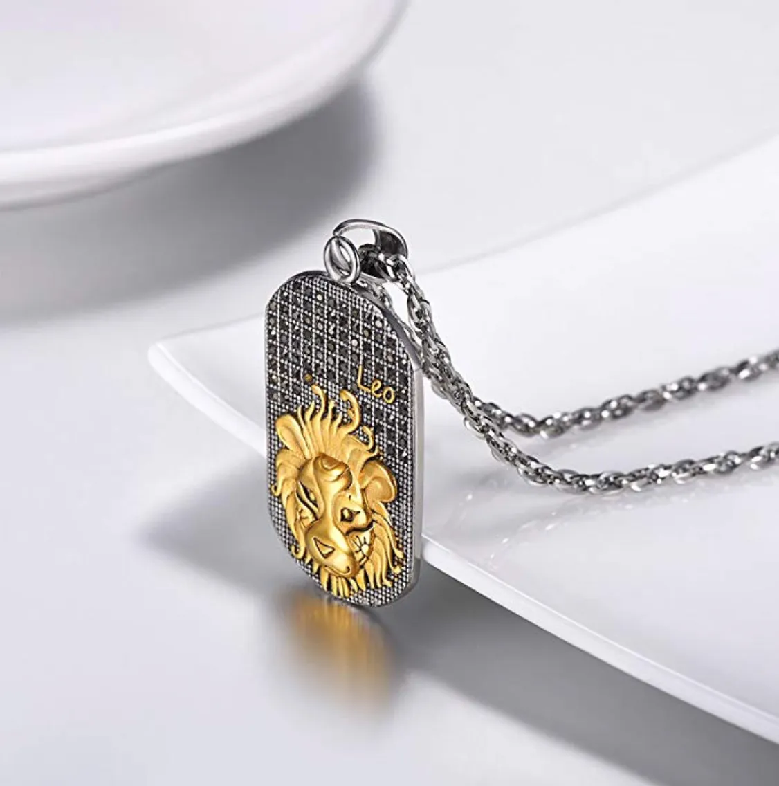 Leo 3D Dog tag necklaces