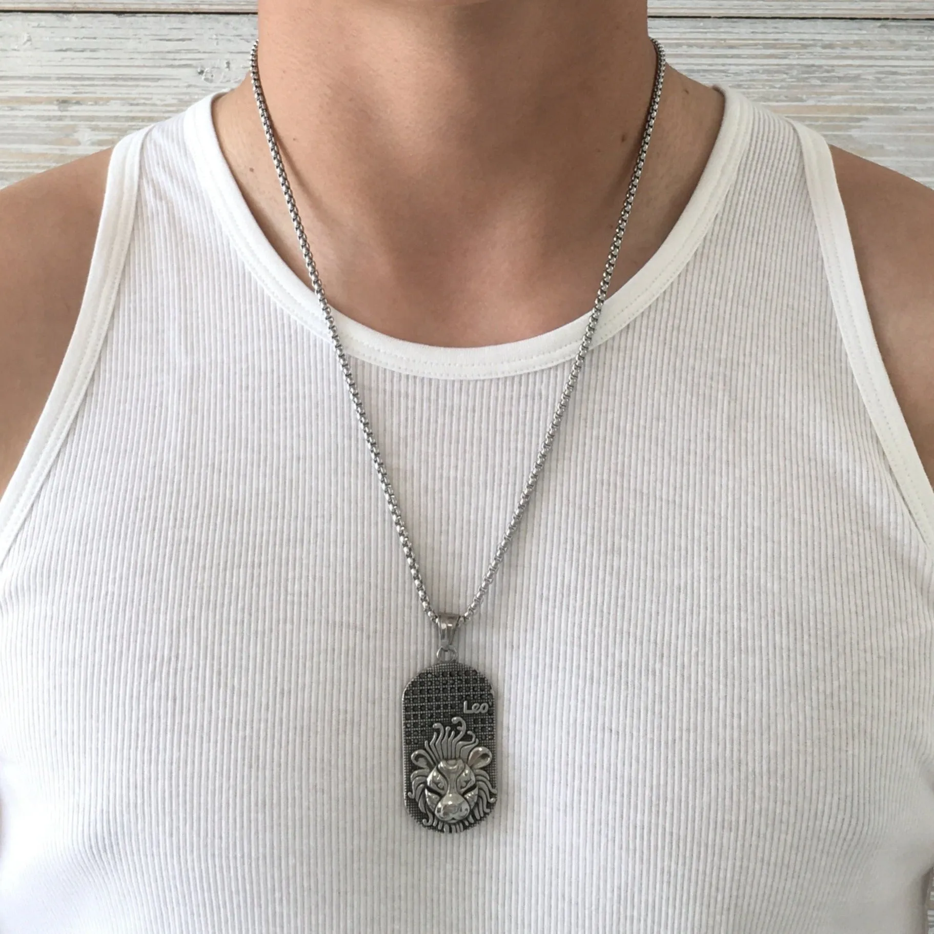 Leo 3D Dog tag necklaces