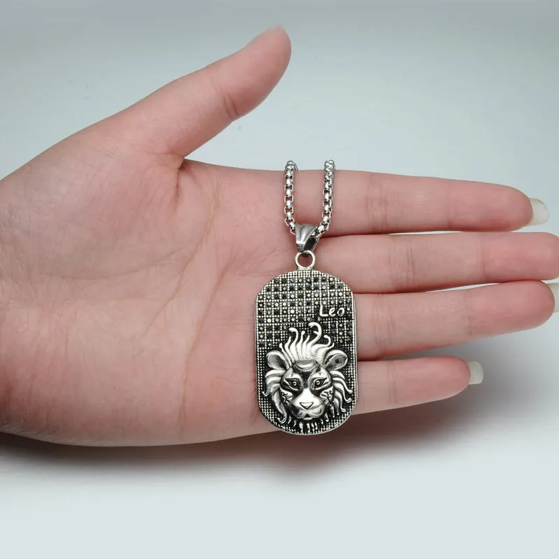 Leo 3D Dog tag necklaces