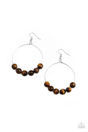 Let It Slide Brown Paparazzi Earrings