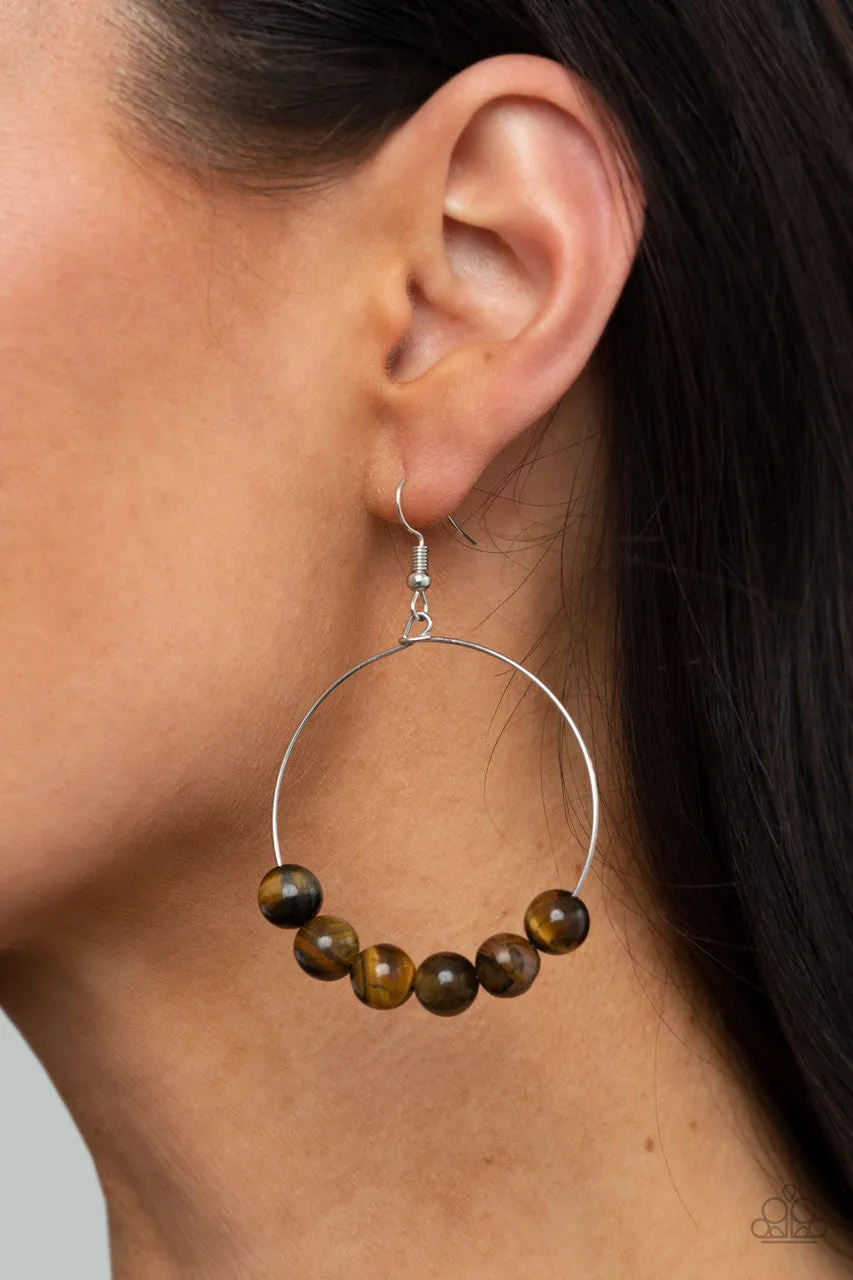 Let It Slide Brown Paparazzi Earrings