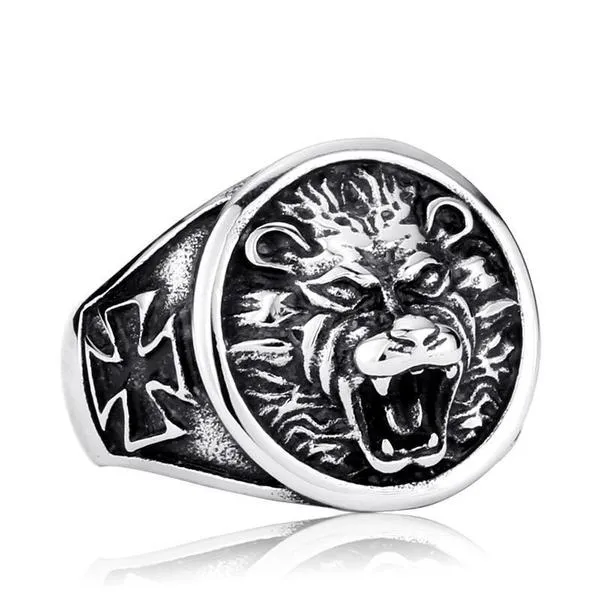 Lion's Head Cross Ring