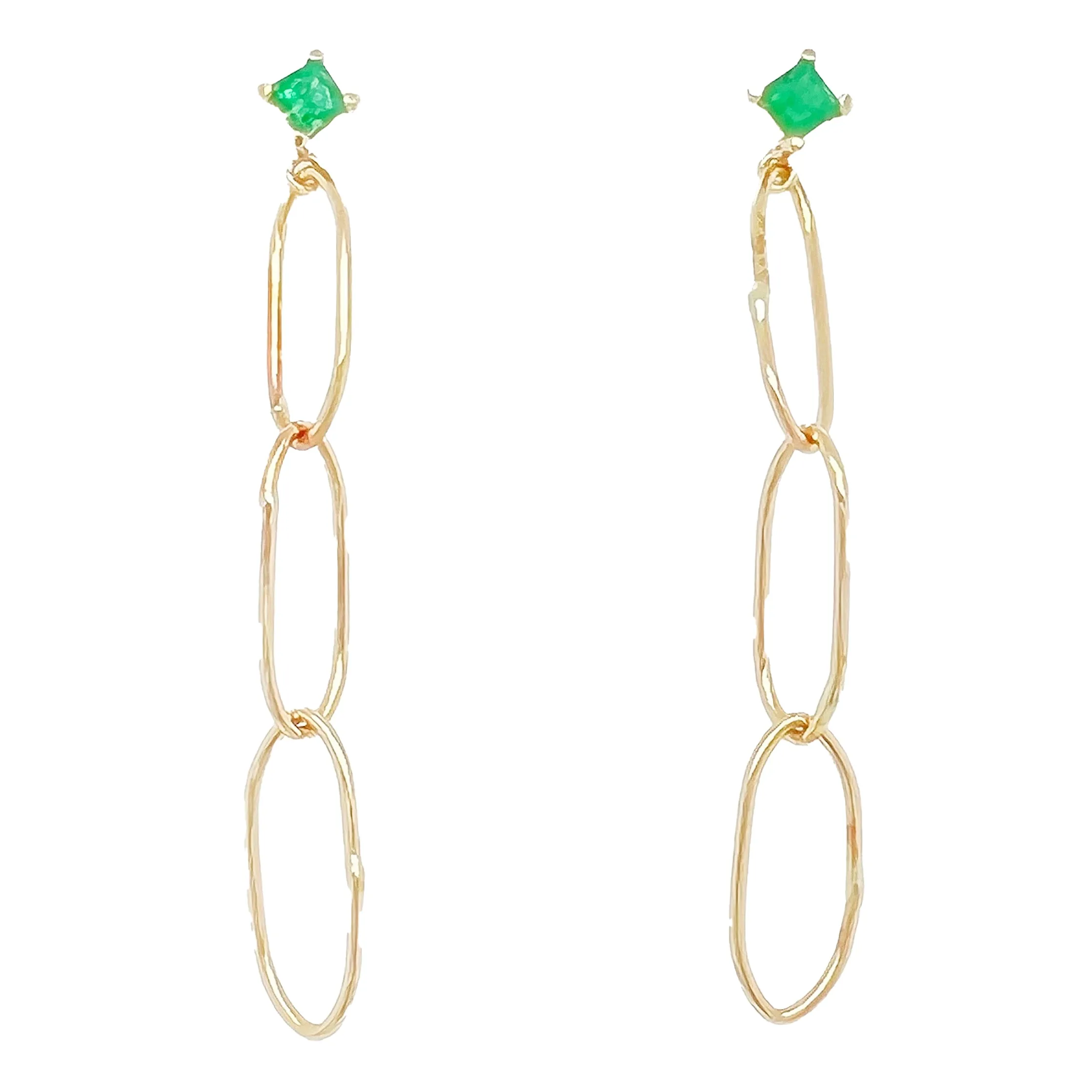 Living Links Drop Earrings with Emeralds