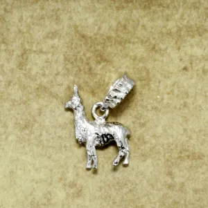 Llama Slide Charm in 925 Sterling Silver, Llama  Jewelry Charm