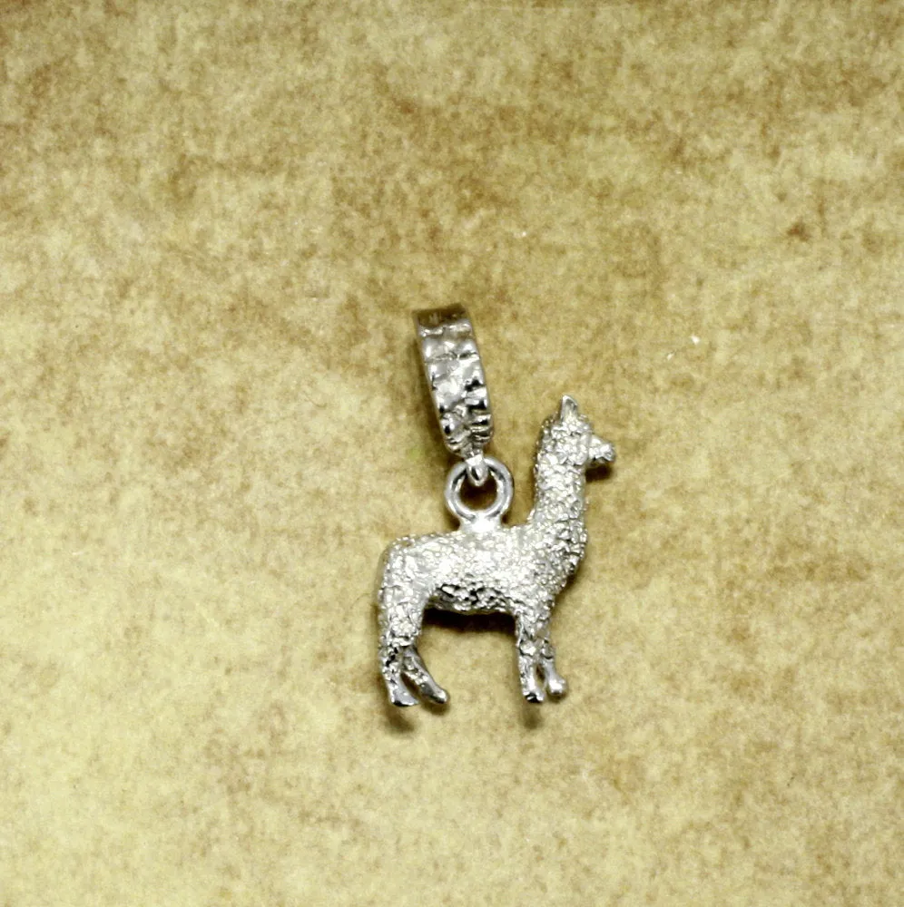 Llama Slide Charm in 925 Sterling Silver, Llama  Jewelry Charm