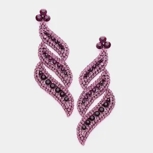 Long Purple Statement Earrings | purple bolts | 368438