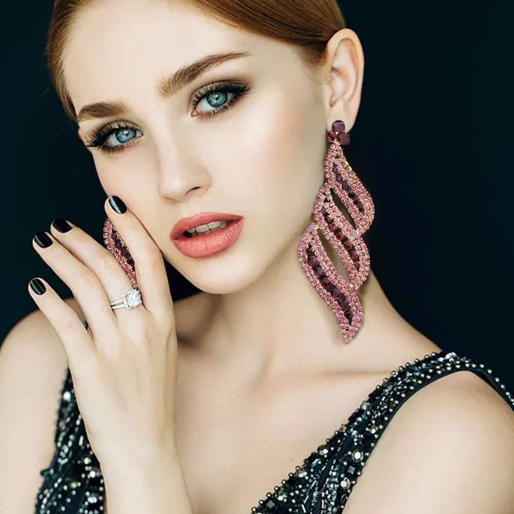 Long Purple Statement Earrings | purple bolts | 368438