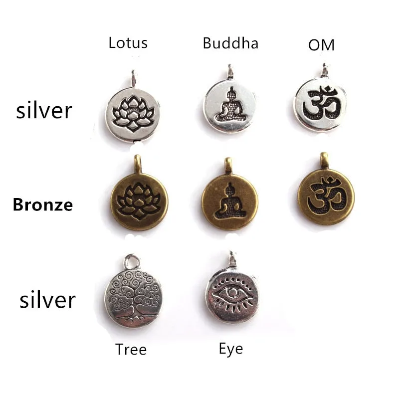 Lotus Design Stone Charm Bracelet