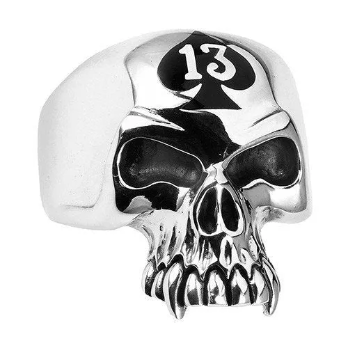 Lucky 13 Jawless Skull Ring (#037)