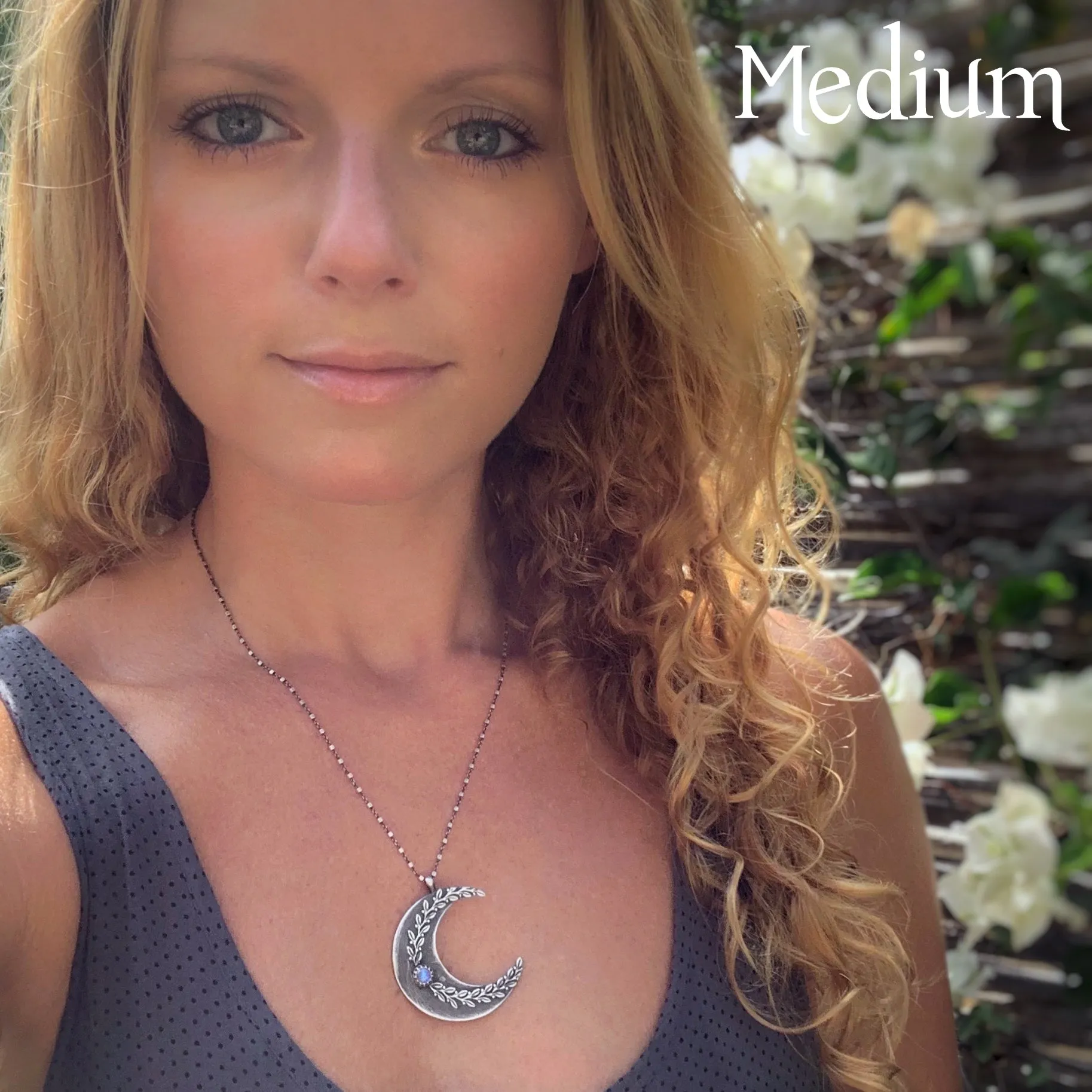 Made-to-order moon & vine necklaces with moonstone