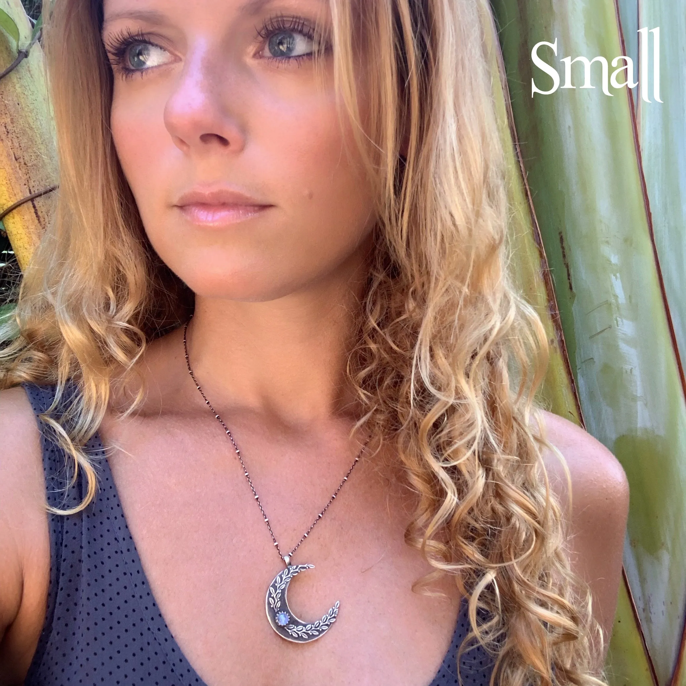 Made-to-order moon & vine necklaces with moonstone