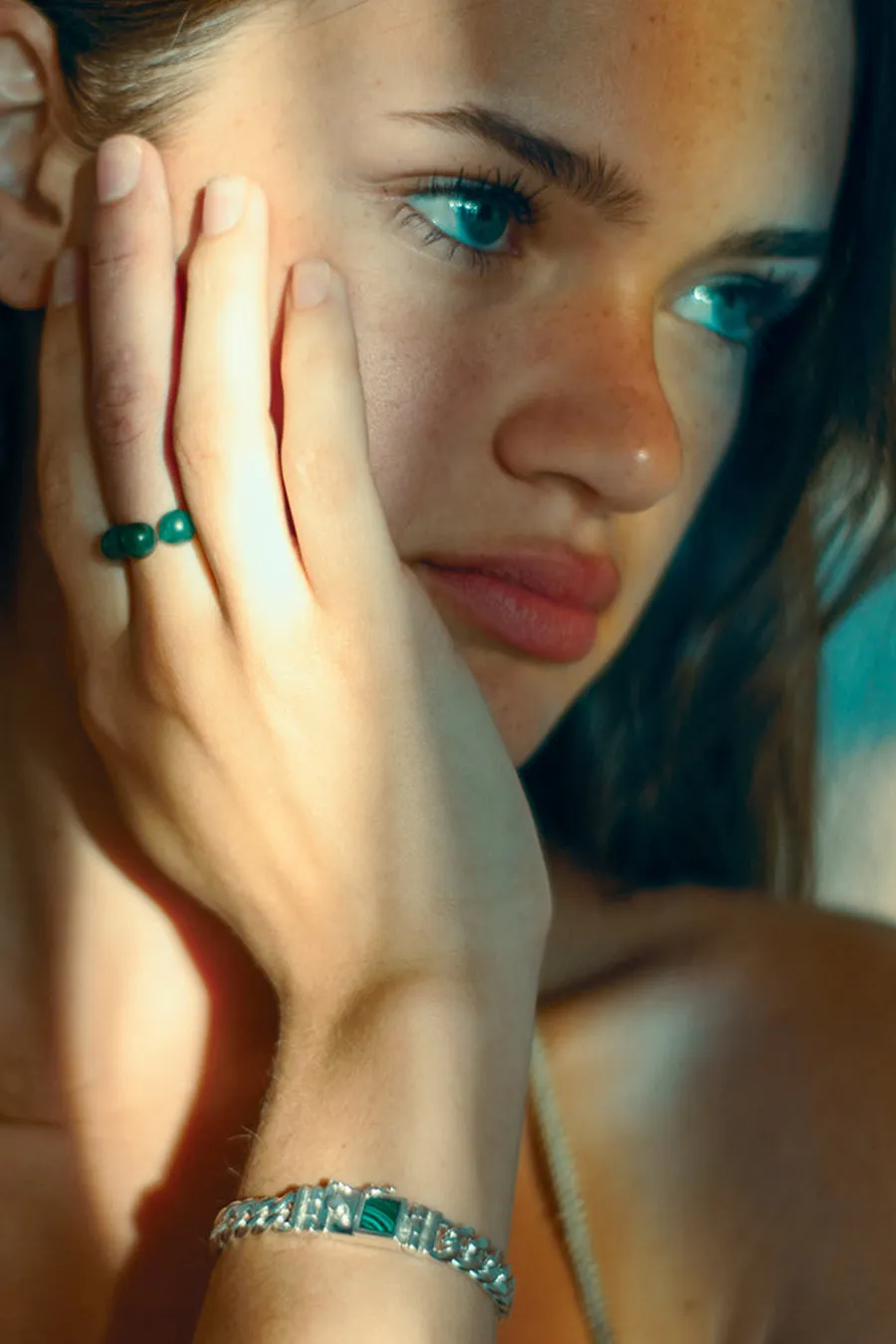 Malachite Bon Bon Chain Bracelet