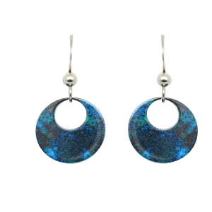 Malachite Metallic Circular Eye Earrings