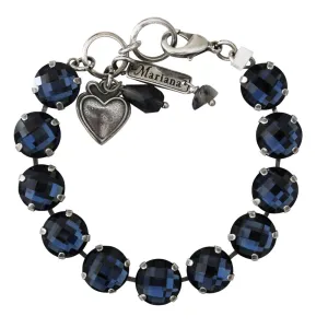 Mariana "Blue Morpho" Silver Plated Lovable Round Crystal Bracelet, 4474 255A