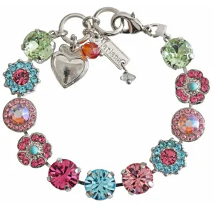 Mariana "Coral Cove" Rhodium Plated Lovable Rosette Crystal Bracelet, 4084 5003ro
