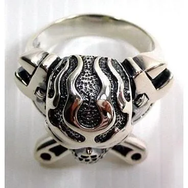 Mechanic Wrench Cross Skull Ring