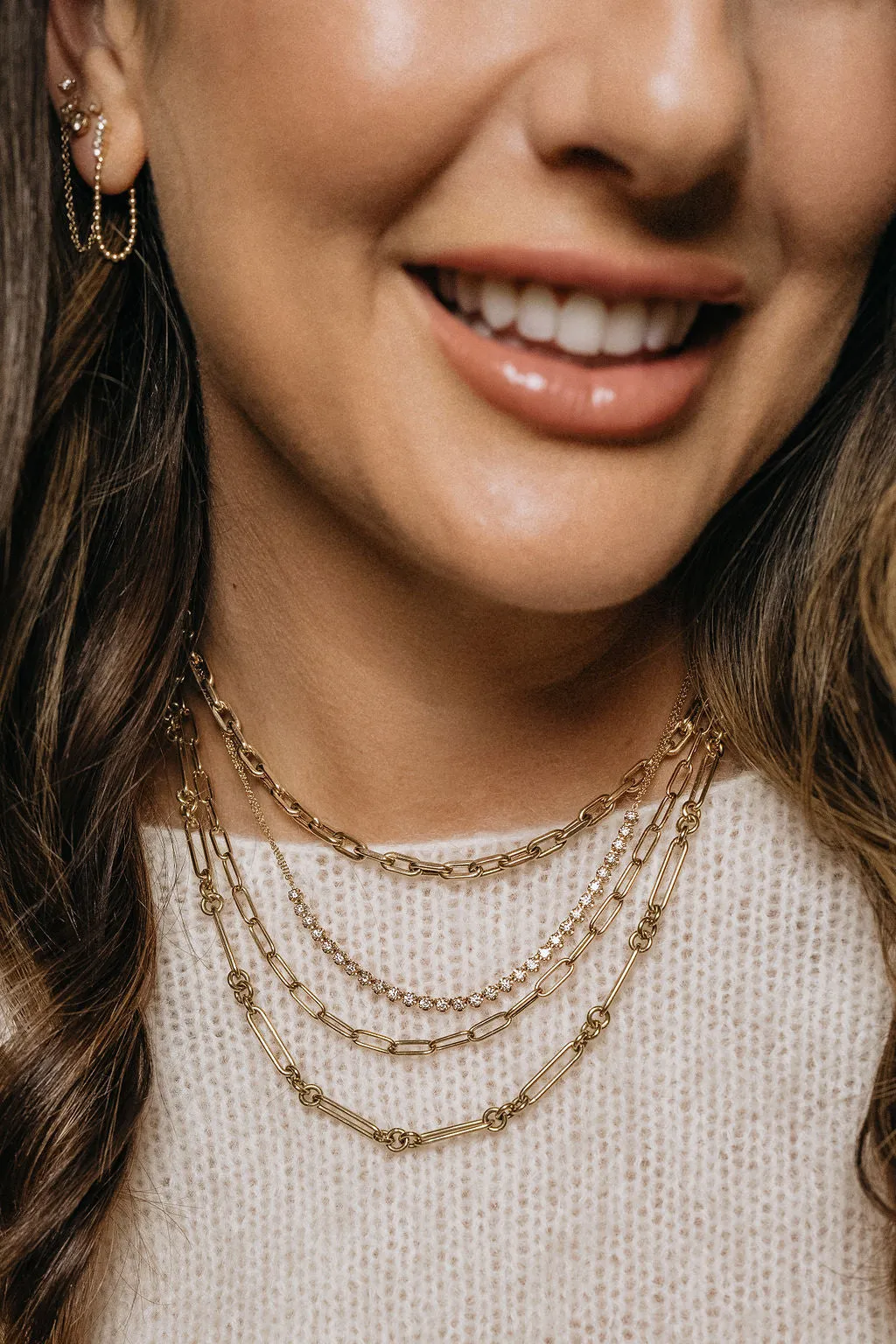 Medium Rounded 14k Gold Paperclip Chain