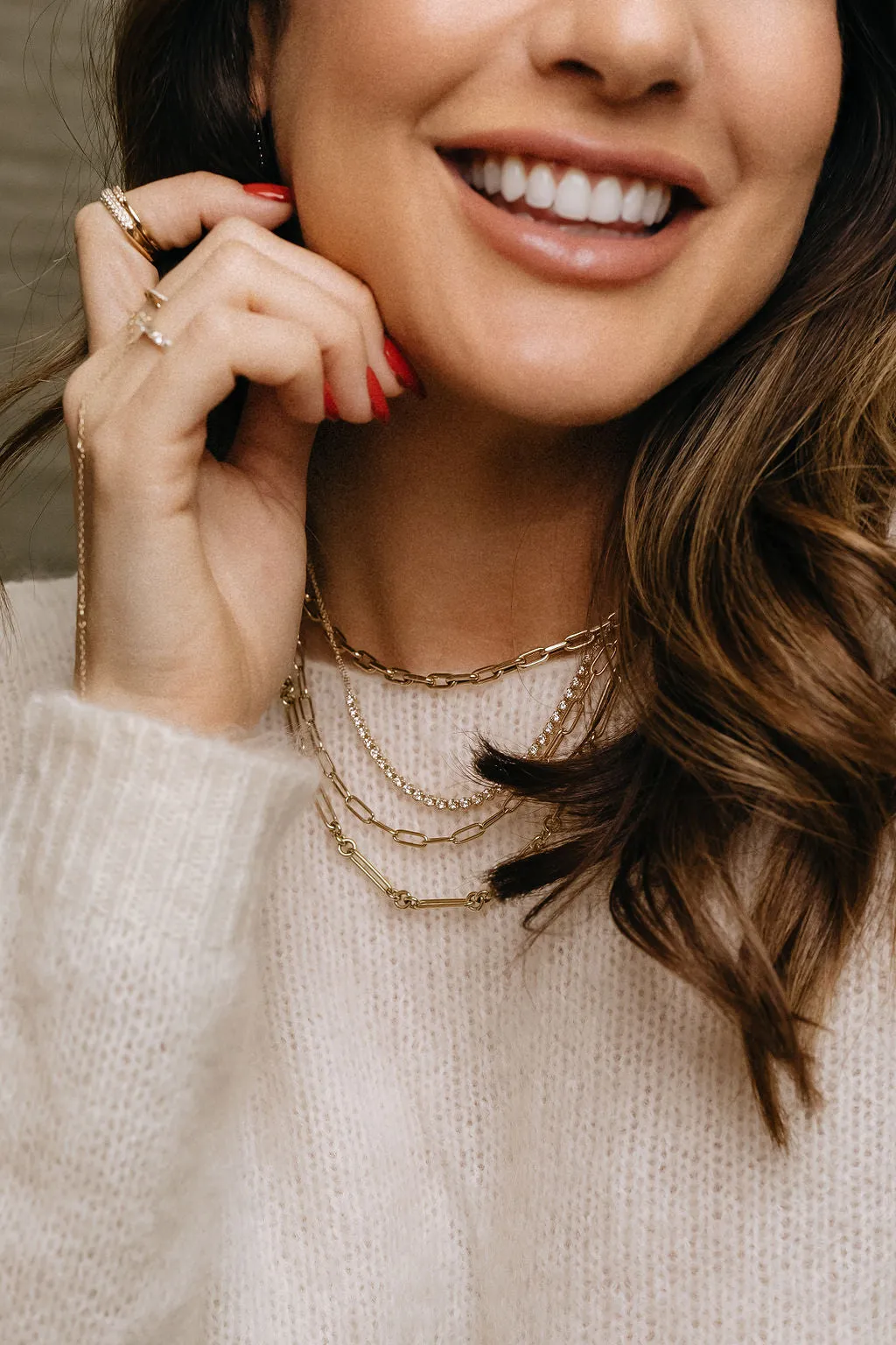 Medium Rounded 14k Gold Paperclip Chain