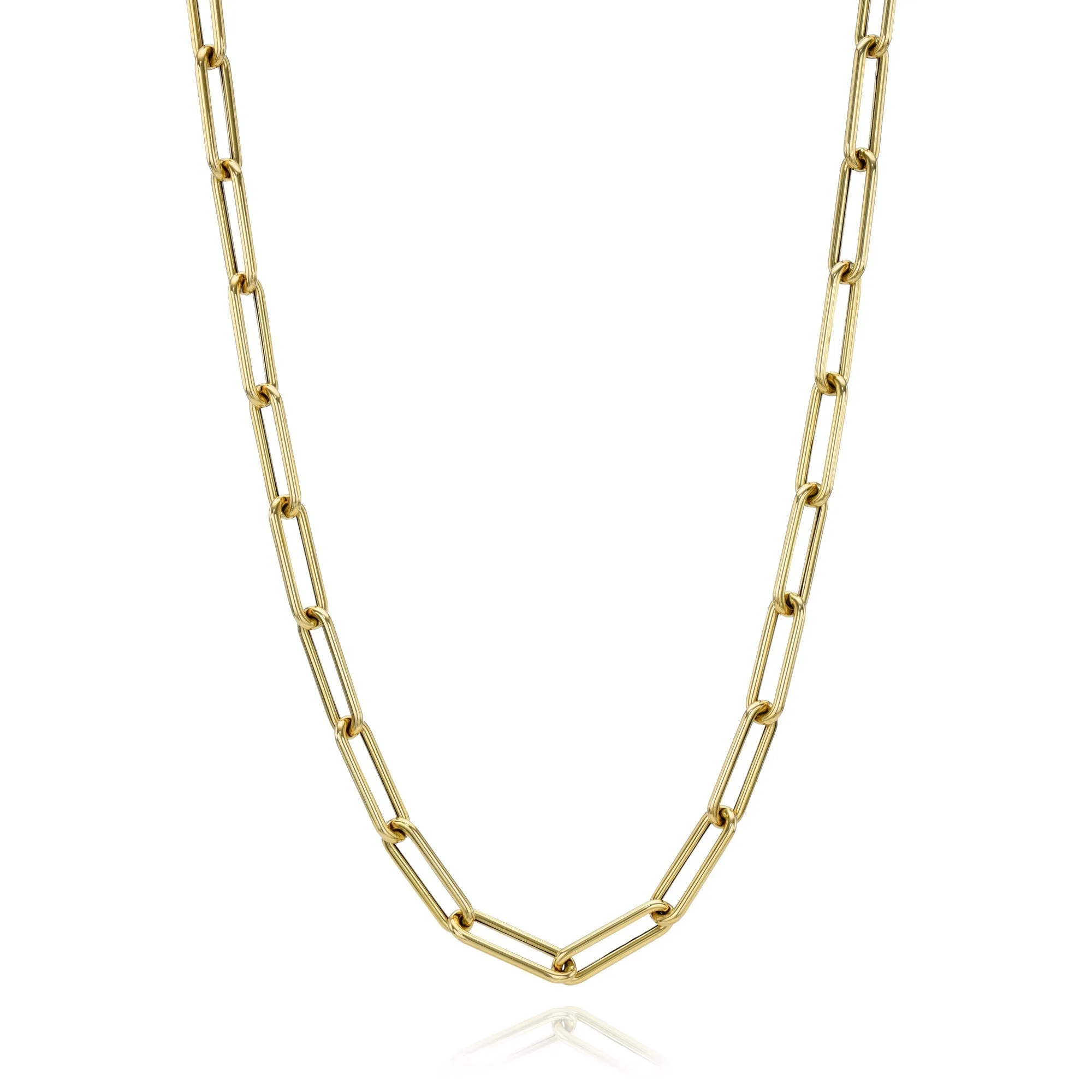 Medium Rounded 14k Gold Paperclip Chain
